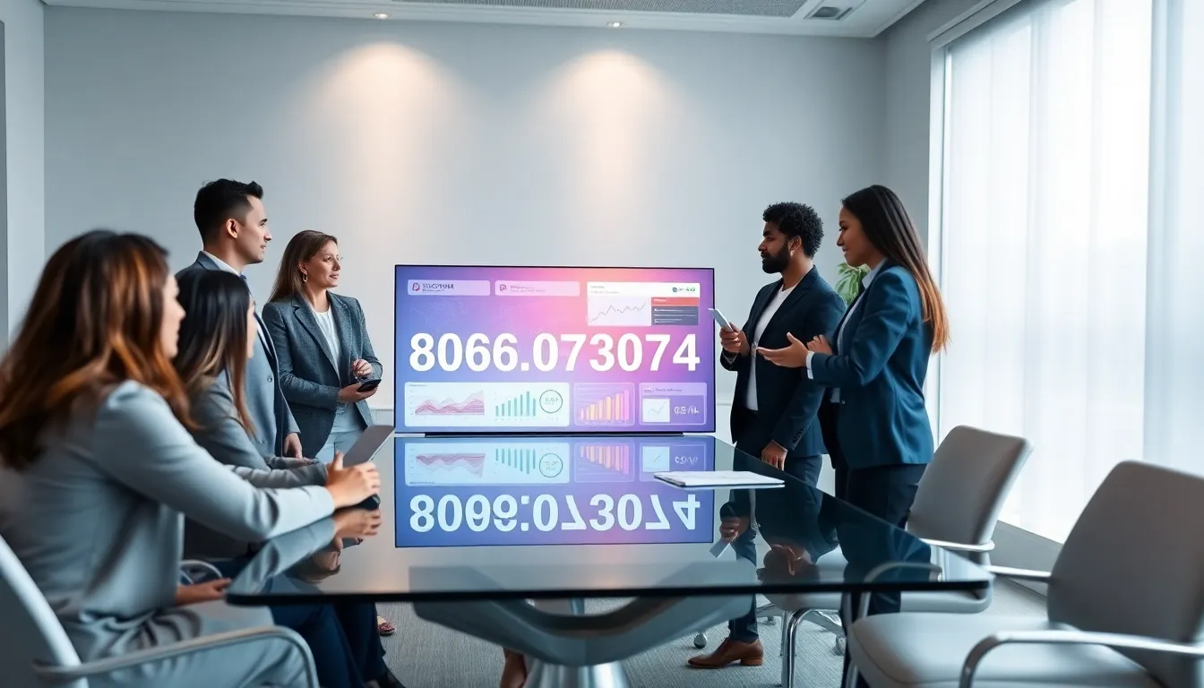diverse professionals collaborating in a modern digital workspace.