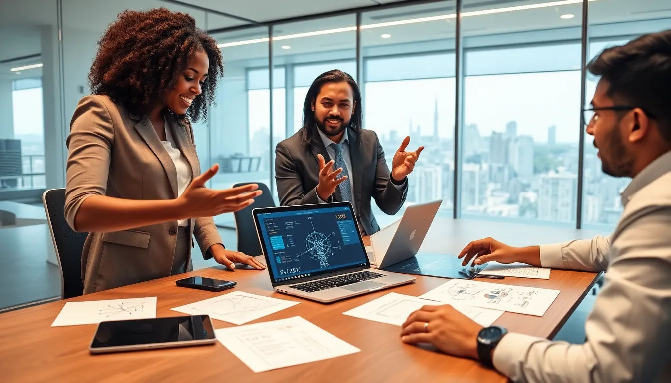 professionals discussing the significance of the number 6313182797 in a modern office.